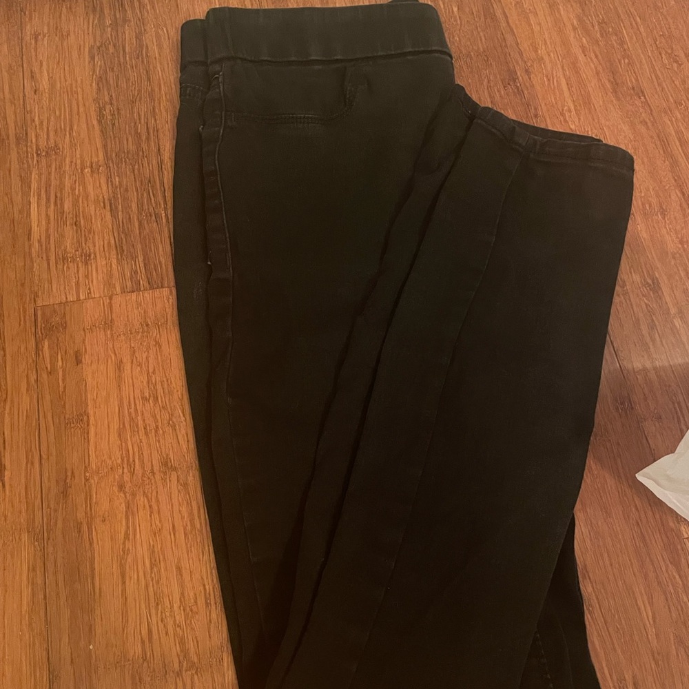 Black jeans, skinny, elastic stretchy waist, jeggings, size 10